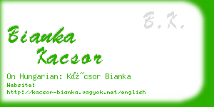 bianka kacsor business card